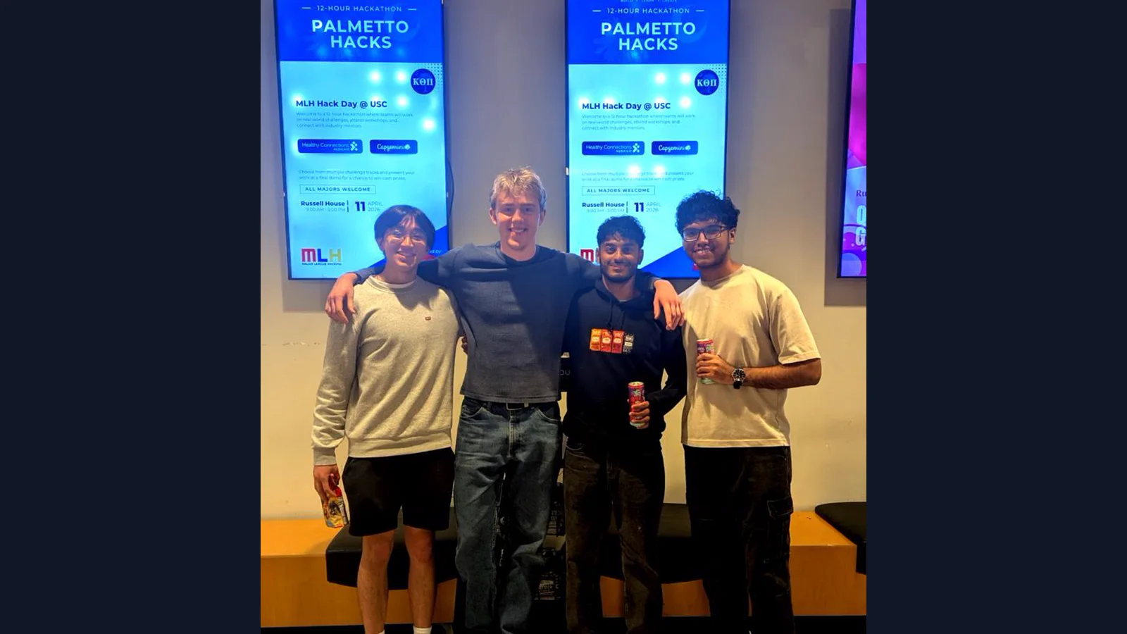 Four InsureFlow AI teammates together after PalmettoHacks