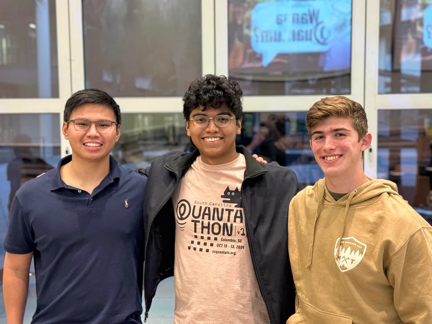 Maximus Fernandez standing with his teammates at the 2024 South Carolina Quantathon